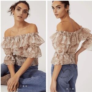 ANTHROPOLOGIE Forever that Girl Off Shoulder Tulle Top Size XL
